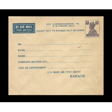Birtish India 8As HM Forces Envelope, Mint Karachi Theme, very Rare